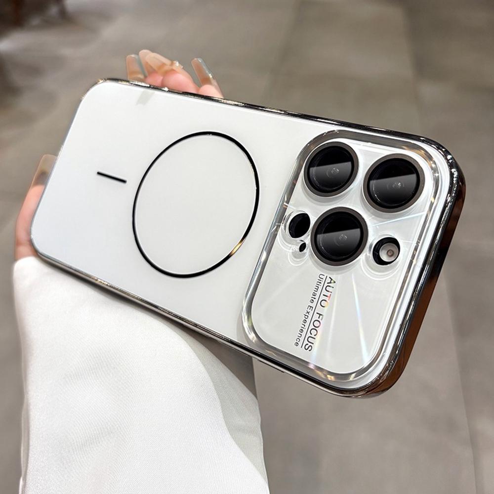 Luxury Laser Camera Magsafe Cover for iPhone 17Air 16 15  13 12 17Pro Max 16Pro 15ProMax Large Window Matte Magnetic Phone Cover