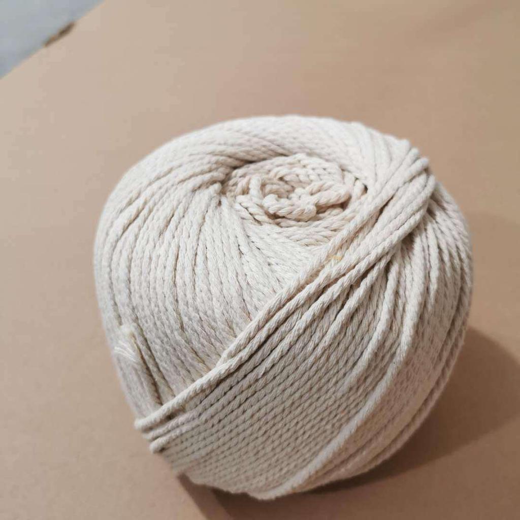 1.5mm-5mm Three-Strand White Cotton Rope for Tapestry Weaving and Wrapping Rice Dumplings