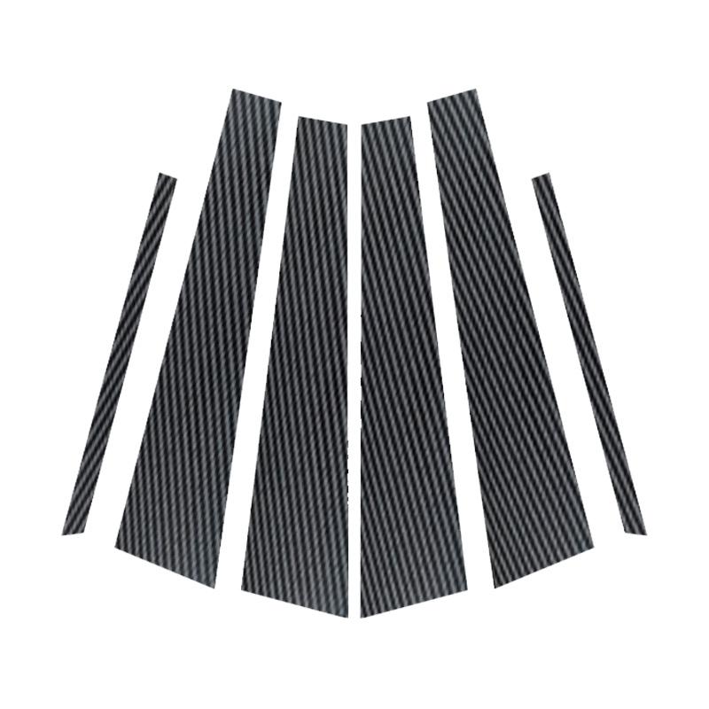 

6 шт. для Volkswagen Passat B6 2006-2010 B7 2011-2015 окна двери автомобиля стойки стойки отделка крышка наклейка карбоновое волокно черные наклейки углеродного волокна черного