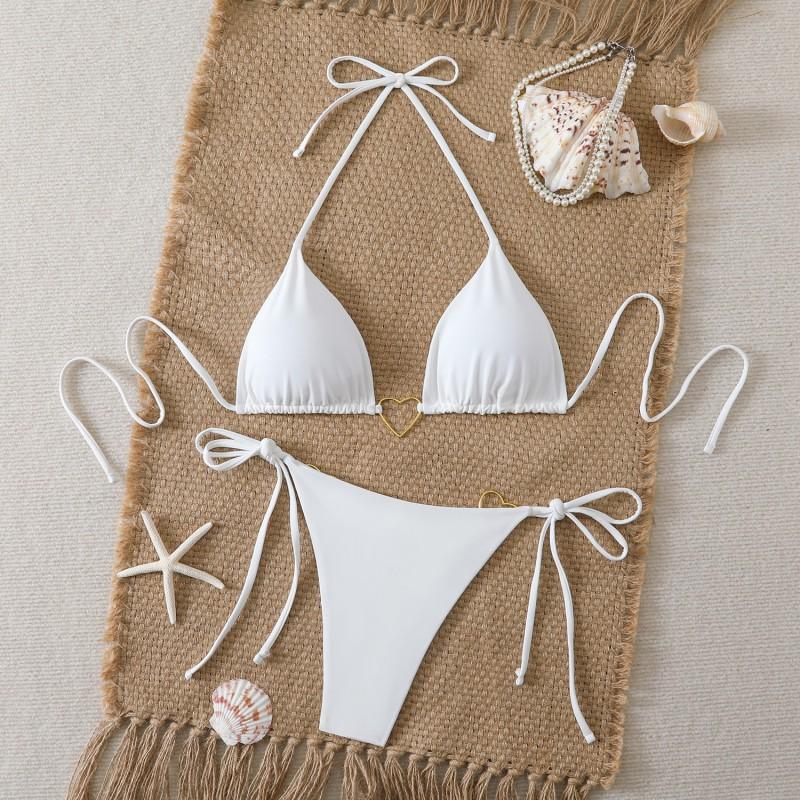 26 Bikini Trojúhelníkový Košíček Sexy Rozdělené Plavky Jednobarevné