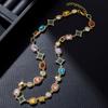 New Personalized Colorful Inlaid Zirconia Geometric Chain Necklace, Women's Fashion Trend Holiday Party  Accessories