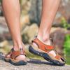 Fashion Genuine Leather Men Sandals 2024 New Summer Men's Outdoor Casual Sandals Slippers Fashion Plus Size Men Walking Shoes Sneakers