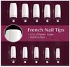 Natural: 500Pcs Natural False Nails Tips Lady French Style Acrylic Artificial Tip Manicure with Box of 10 Sizes for Nail Art Salons and Home DIY