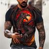 Fashion 3D Dragon Printed T Shirt For Men Hip Hop Trend Harajuku Streetwear Casual O-neck Short Sleeve Loose Tops Summer Clothes