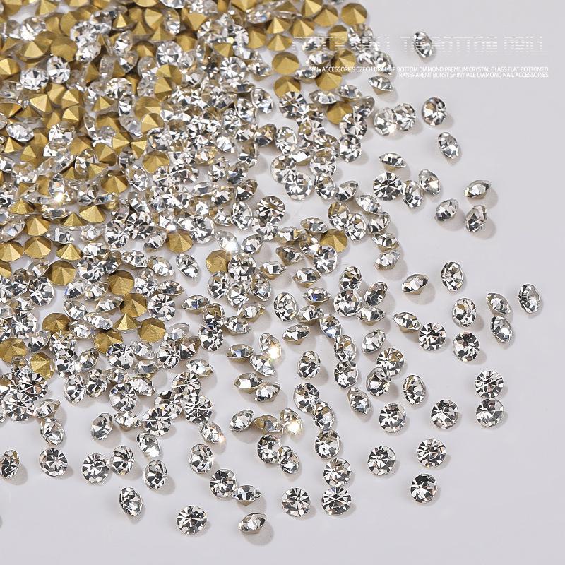 Pointed Bottom Czech Rhinestones for Nail Art - Glass Transparent Accents for Nail Decorations