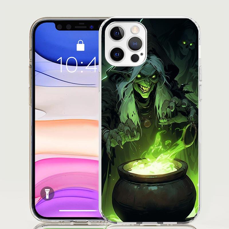 Halloween Moon Witch Horror Phone Case for Apple iPhone 17 Air 16 15 Plus 14 + 13 Mini 12 11 Pro Max 7 8 SE 16Max Soft Shell Cov