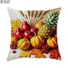 1pc 2D Flat Throw Pillow Covers Autumn Harvest Pumpkins Apples Pineapple Rustic Style Orange Red Yellow Soft Velvet Washable Pattern Pillow Covers for