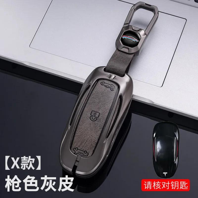 Car Sticker Tesla Zinc Alloy Car Smart Remote Key Case Fob Cover Holder For Tesla Model 3 Model Y Model X/S Auto Protector Keych