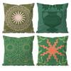 ART Bohemia Green Classic Pillow Case Anti-dustmite Pillowcase Invisible zipper silky short plush Sofa cushion cover