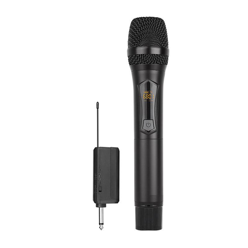 Rechargeable Wireless Metal Microphone for Stage, Home, KTV, Outdoor Speaker, Conference, and Performance.