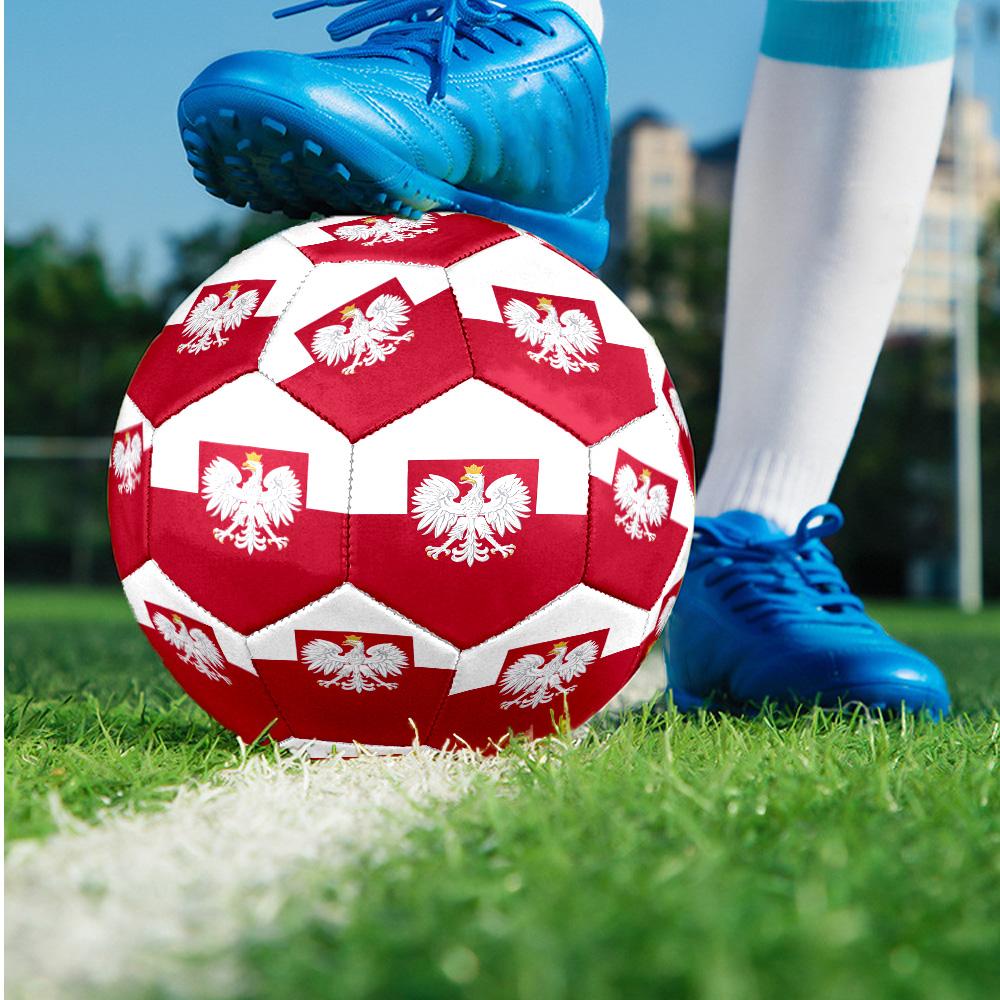 Poland Theme Soccer Ball Size 5 Soccer Ball Soft Touch Professional Training Football for Outdoor Sports