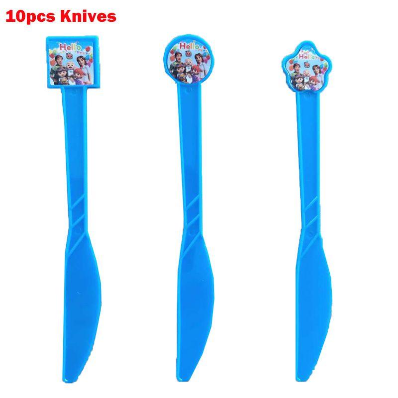 

Красочные детские товары для дня рождения с радостными тарелками и счастливыми баннерами 10pcs-Knives