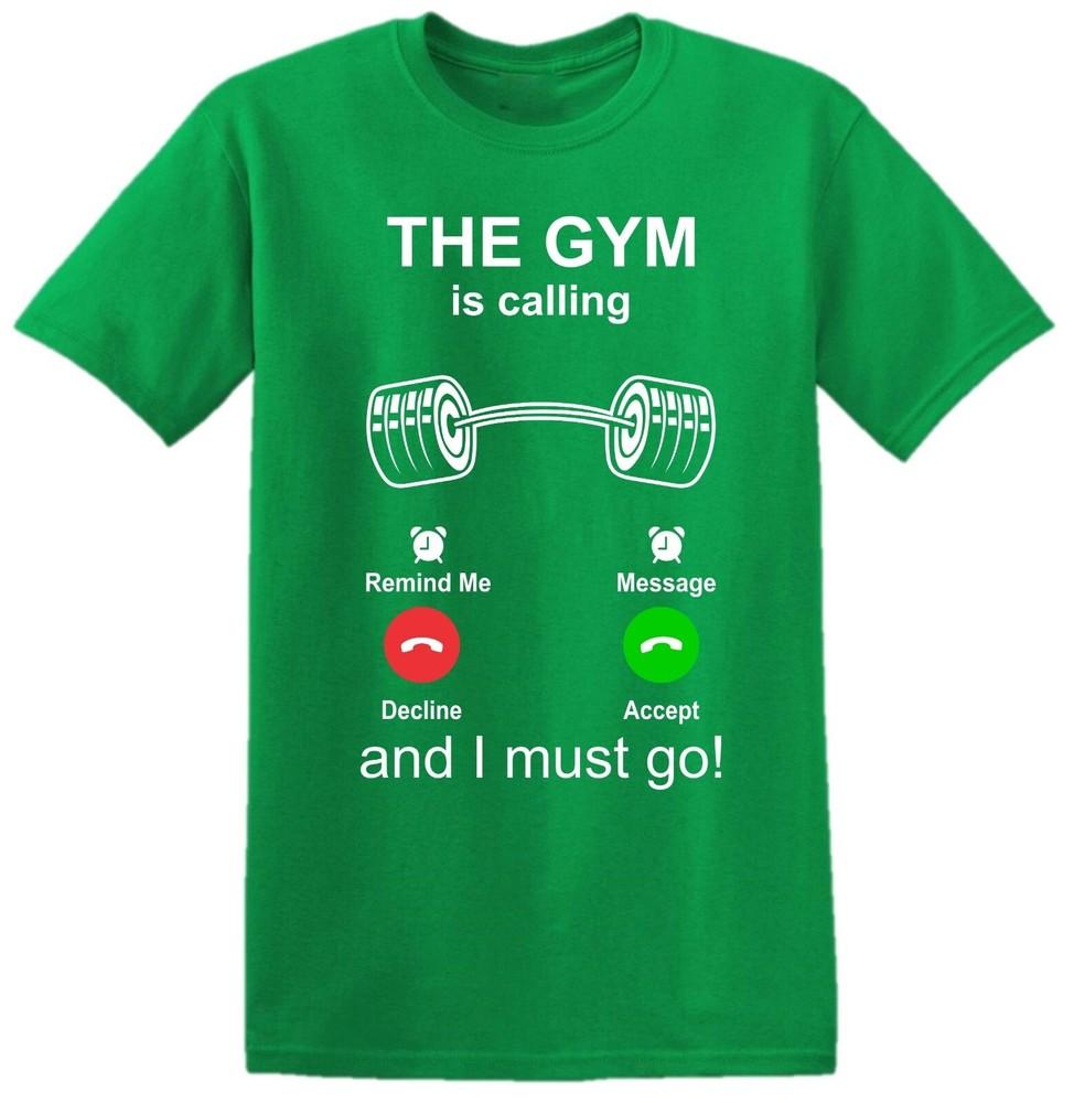 The Gym Is Calling Tshirt Top Motivation Bodybuilding Yoga Running Exercise Tee S