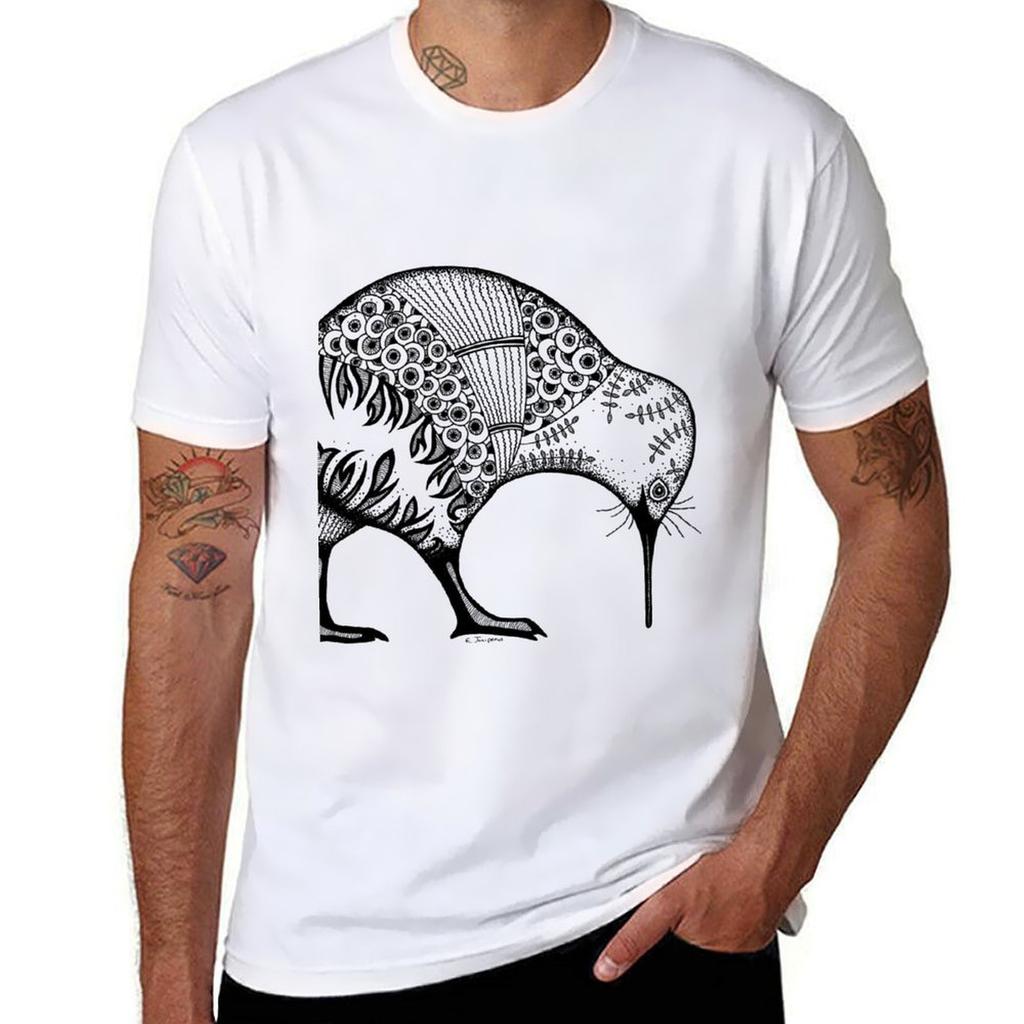 Kiwi Black And White Animal Art Tshirt Moisture Wicking Quick Dry Tee