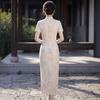 New Chinese retro improved 1 summer elegant gentle waist and thin high-end dress cheongsam split skirt