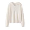 Women's Hooded Cashmere Pullover Sweater - Autumn/Winter, Loose Fit, Long Sleeve, Thick Knit Base Layer
