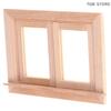 1Pcs 2 Pane Window Miniature Wood Frame 1/12 Dollhouse DIY Furniture Accessory