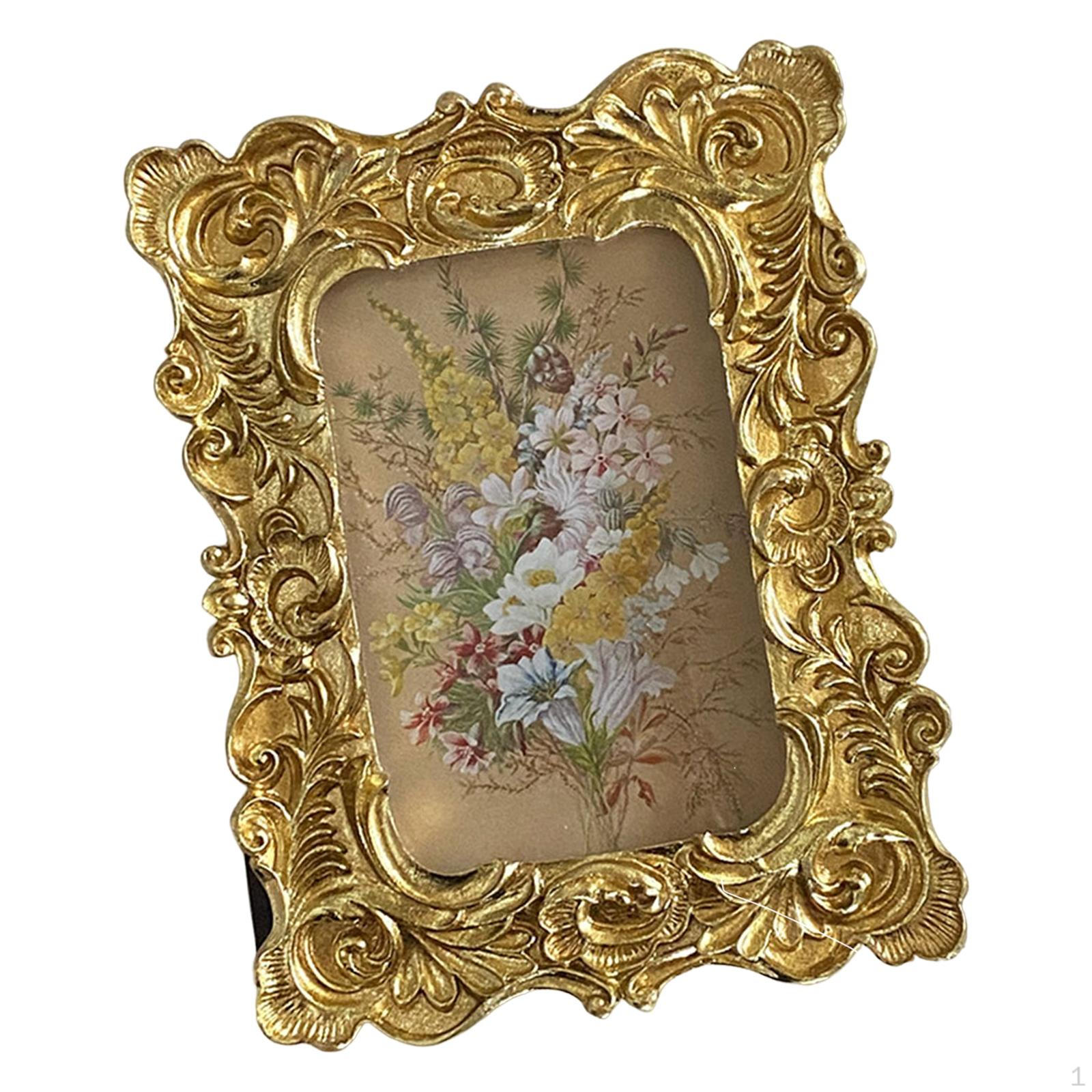 European Style Photo Frame Holder Ornaments Tabletop Wall Hanging Picture Baroque