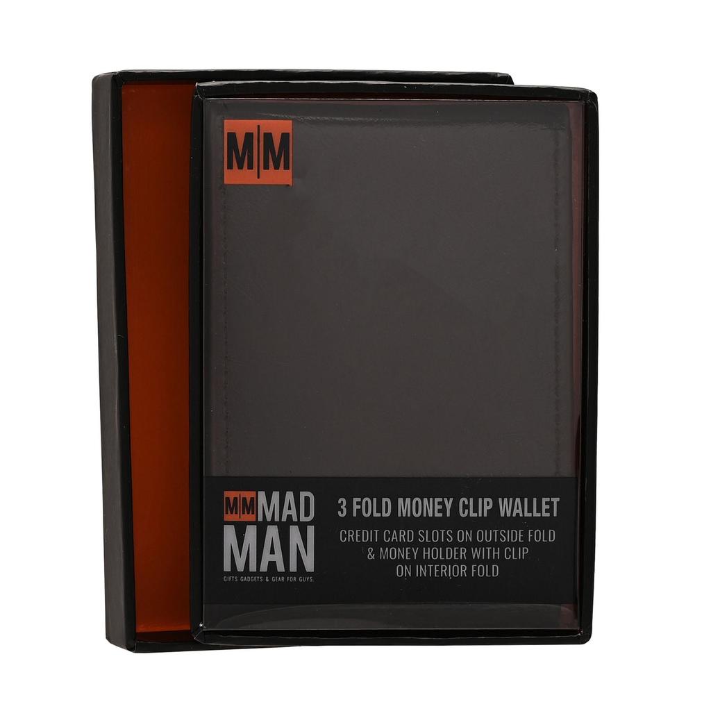 Mad Man Brown 3 Fold Money Clip Wallet