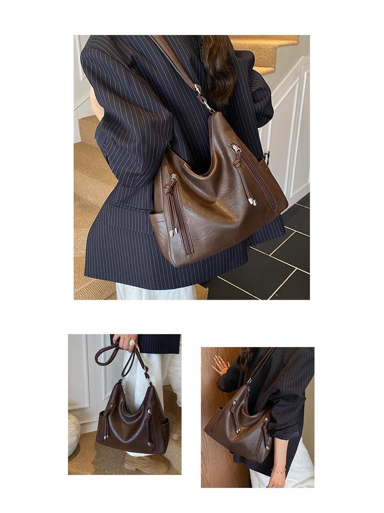 2025 Korean Fashion Large Capacity Crossbody Tote - Retro Autumn/Winter Women's Bag