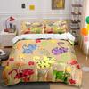 Colorful Cat-Themed Decorative Set  Kid's and Adults' Bedroom Decor, Exquisite Three-piece Bedding Set Gift