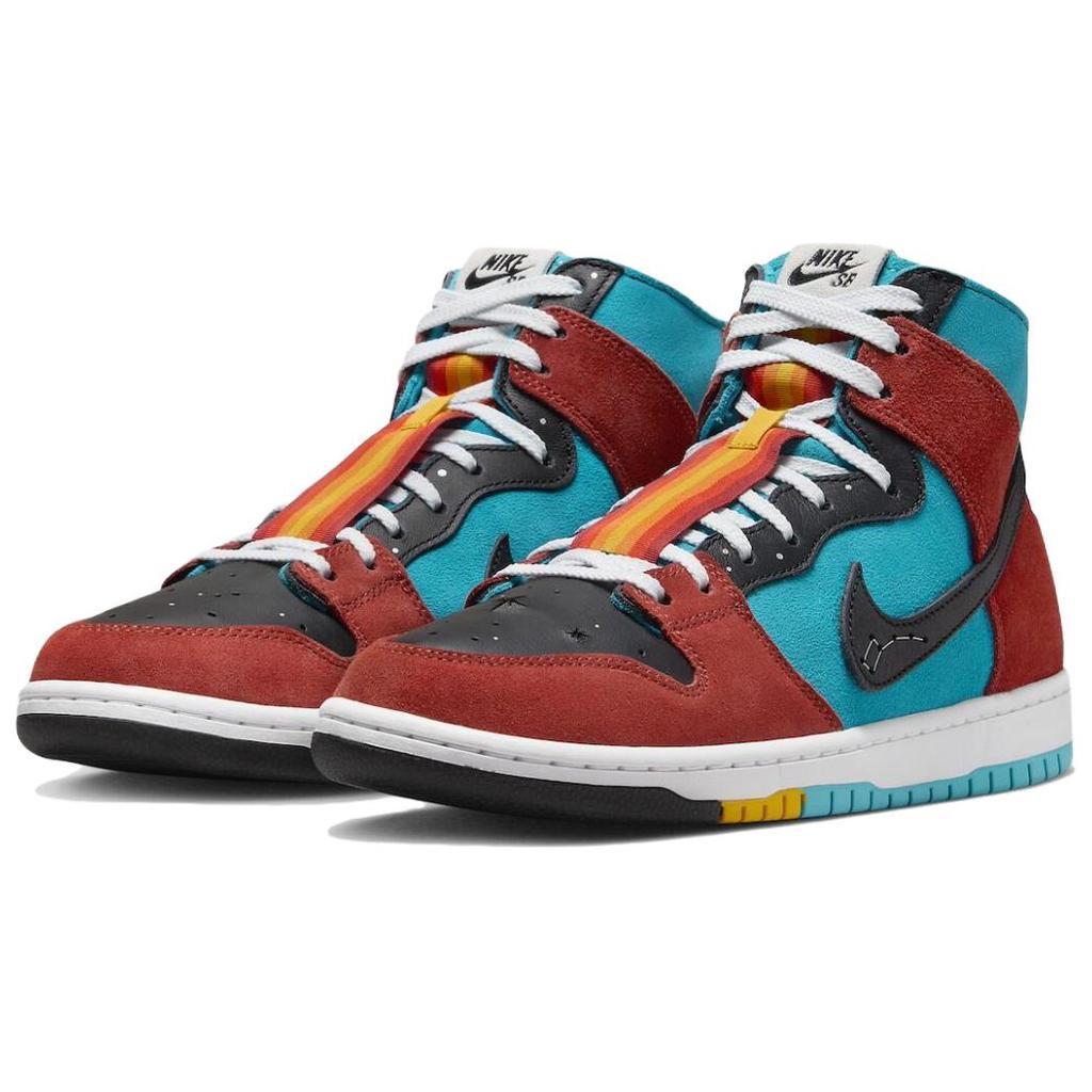Diorr Greenwood x Nike Dunk High SB Artes Navajo Zapatillas Unisex Multicolor Turquesa-Azul Negro FQ1775-400