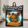 Dragon Cannelloni Dragoni Italian Brainrot Meme Blanket Warm Plush Bedding Throws for Kids Couch Bed Flannel Bedspread Cover