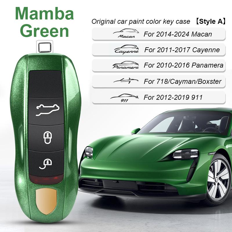 AABKR1 For Porsche Cayenne Mancan Panamera 911 718 Boxster Cayman Taycan 2010-2024 Car Key Paint Case Bordeaux Red Shell Replacement