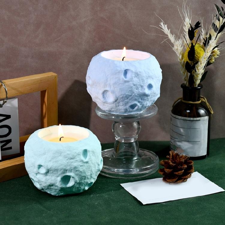 High Temperatures Resistant Candle Cup Silicone Mold Moon Shape Candlestick Mold Aromatherapys Container Jewelry Mould