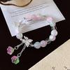 Popcorn Flower Butterfly Bracelet - Sweet Forest Style Glass Beaded Bracelet for Women or Best Friend Gift