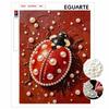 Handmade Framed Pearl Bead Painting Kit Ladybug Insect Pattern 3D Shiny Canvas Art Ready to Display Home Decor Exquisite Gift Idea