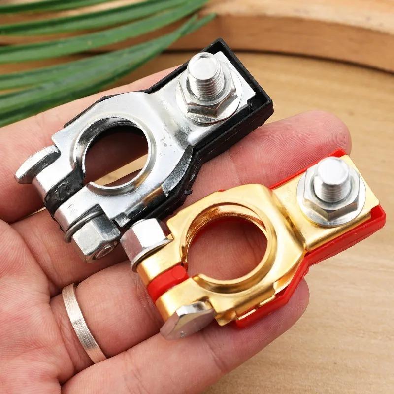 Car Top Post Battery Terminals Wire Cable Clamp Terminal Connectors Car Battery Accessories 1 Pair 12V 24V Positive Negative