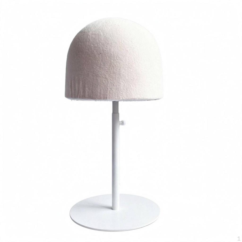Adjustable Hat Display Stand Metal Support Clothcovered Form White Base