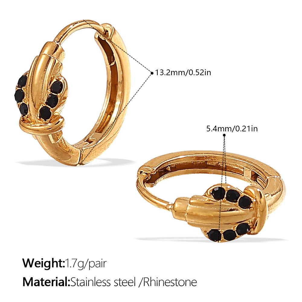 Gold-Plated Stainless Steel Crown Love Earrings Light Luxury High-End Temperament Earrings Earrings