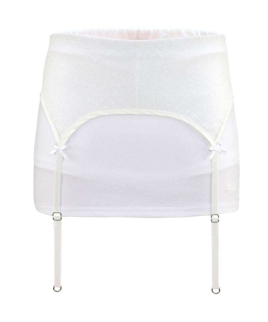 Seullisiseu Garter Detail Low Rise Skirt (White)