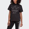Adidas Originals Trefoil Logo Embroidered Sports Round Neck Printed Casual Short Sleeve T-Shirt Women tops Black GN4338