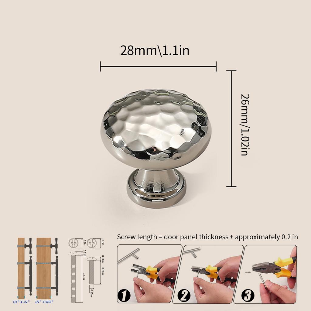Modern Single-Hole Zinc Alloy Round  Pulls Cupboard Wardrobe TV Cabinet Entryway Cabinet Nightstand Handle Furniture Hardware