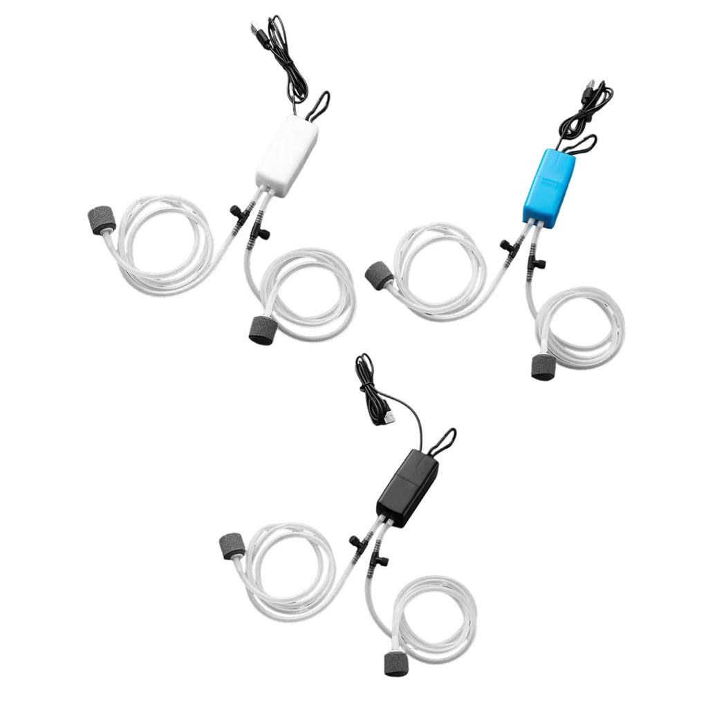 USB Fish Tank Oxygen Pump Portable Silent Double Outlet Mini Fishing Oxygen Air Pump for Home Aquari