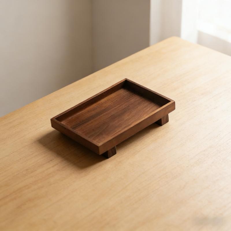Simple Household Wooden Tea Tray Rectangular Elegant and Practical Design