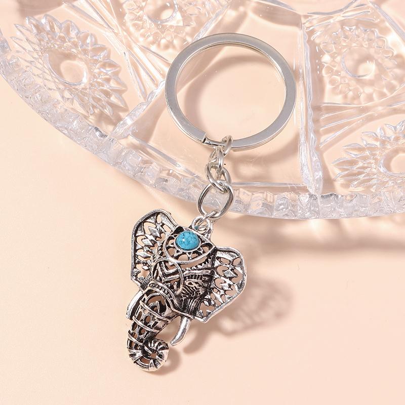 Ethnic Elephant Keychains for Car Key Unique Bohemia Animal Key Rings for Women Men Handbag Accessories DIY Jewelry Gifts