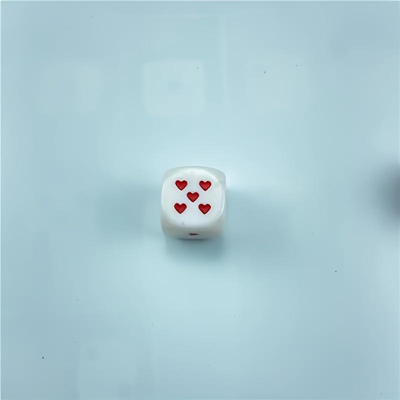 4pcs Large 2.5cm/0.98inch Heart Dice, Perfect Game Props, Valentine's Day Gift