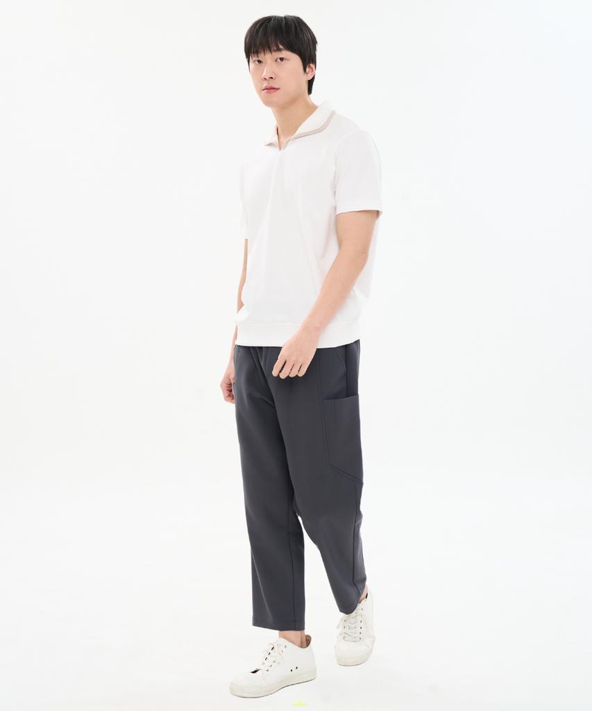 CUSTOMUS Men'S 20-Count Cotton-Poly Ribbed Contrast Collared T-Shirt Cxs26Mkkt308 Ivy
