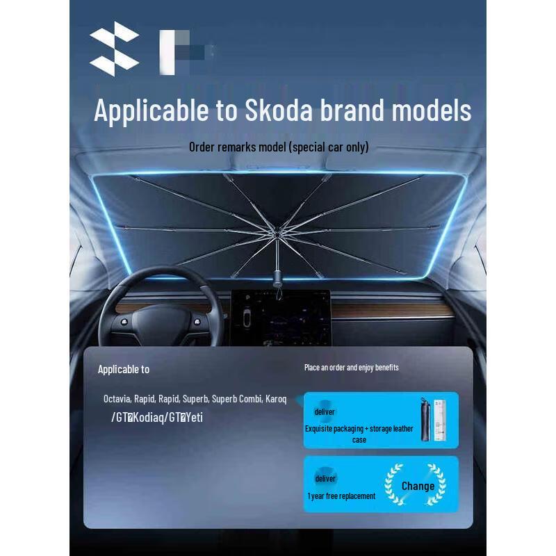 Skoda Car Front Windshield Sunshade