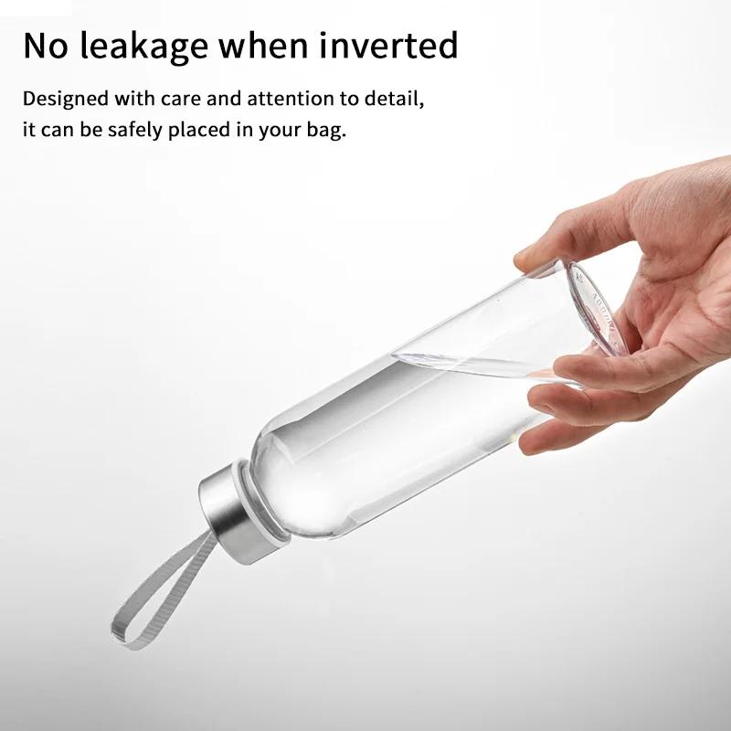 Botella de agua portátil transparente de plástico para exteriores, senderismo, yoga, bicicleta, deportes, taza de viaje con tapa, artículos para beber, regalo de cumpleaños y vacaciones