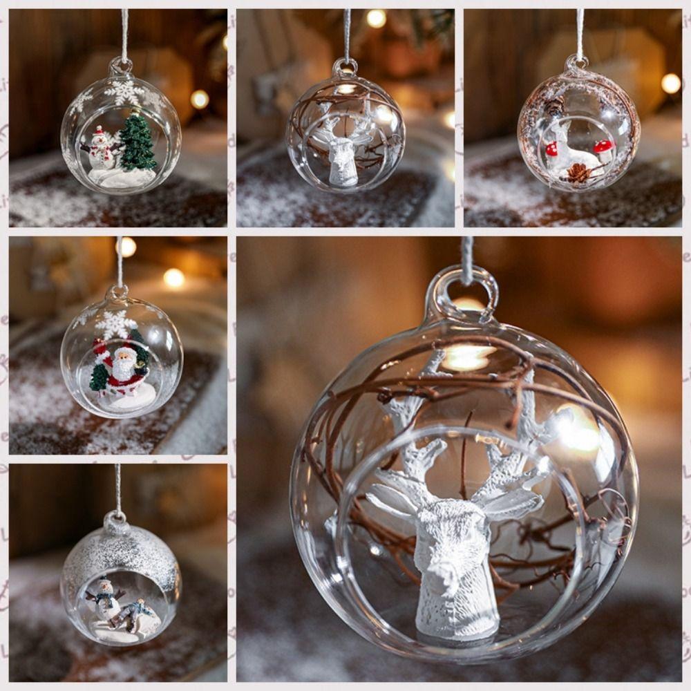 Transparent Xmas Tree Hanging Ball Cartoon Christmas Tree Pendant  Christmas
