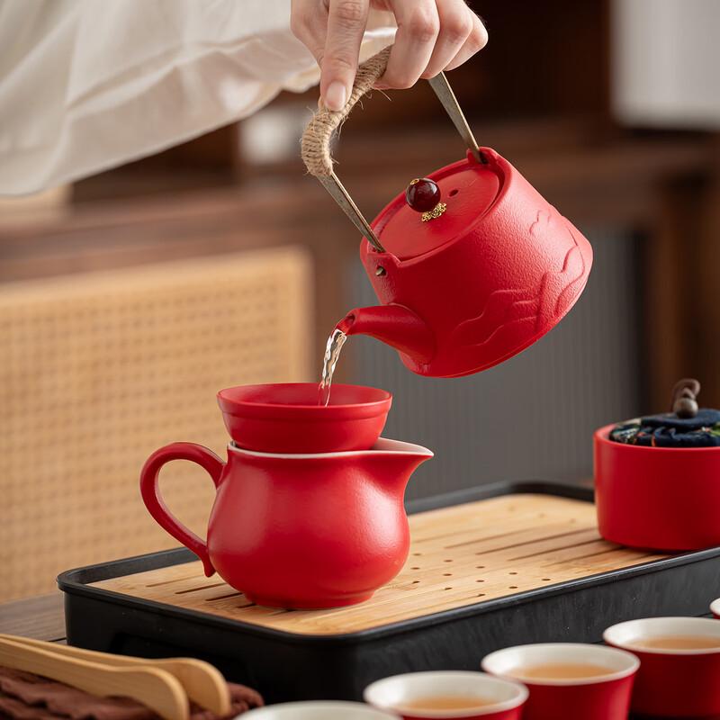 Black Pottery Gongfu Tea Set Gift Box