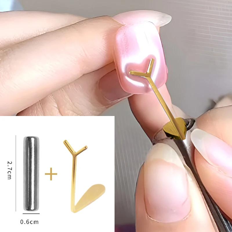 Cat Eye Nail Magnet Set With Y-Shape Wire Precision Heart & Ingot Designs, Odorless Nail Art Accessories For Stun Magnetic Shine