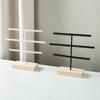 Fashion 52 Holes Earrings Display Stand Iron Necklace Bracelet Anklet Stud Earring Jewelry Storage Rack Holder With Wooden Base