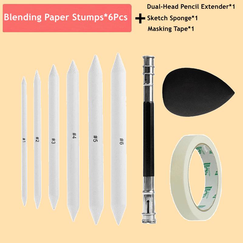 Blending Stumps and Tortillions Paper Art Blenders Sandpaper Pencil Sharpener Pointer for Artist Charcoal Sketch Drawing To Practical Use