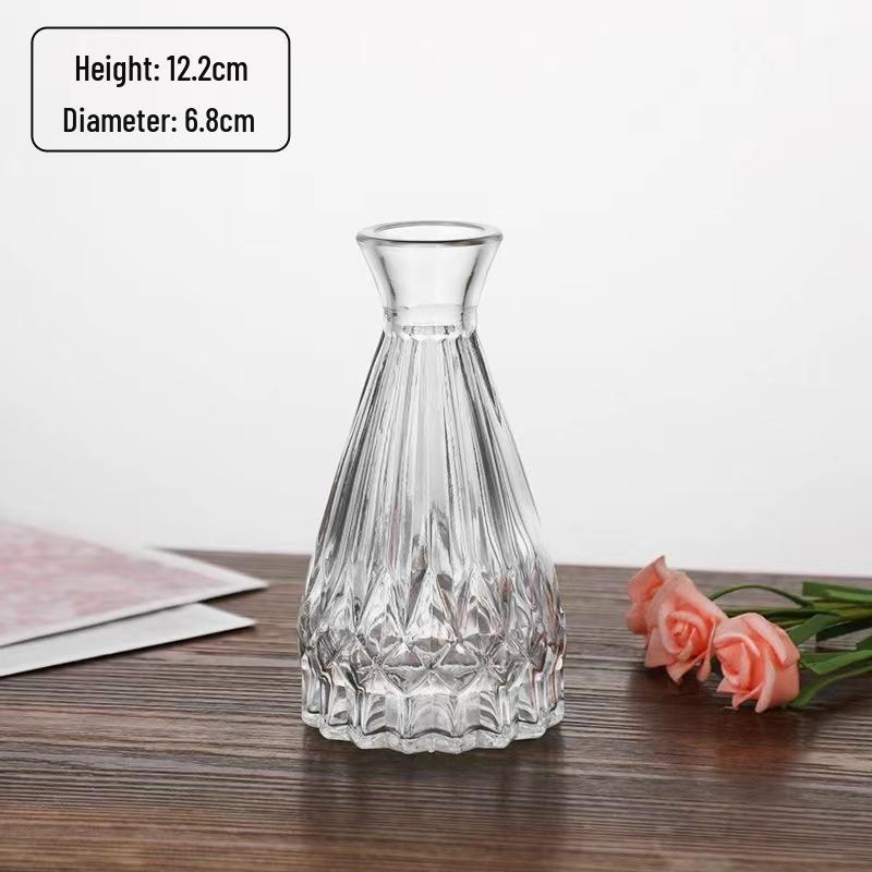 SEE KEAN Striped Glass Flower Vase